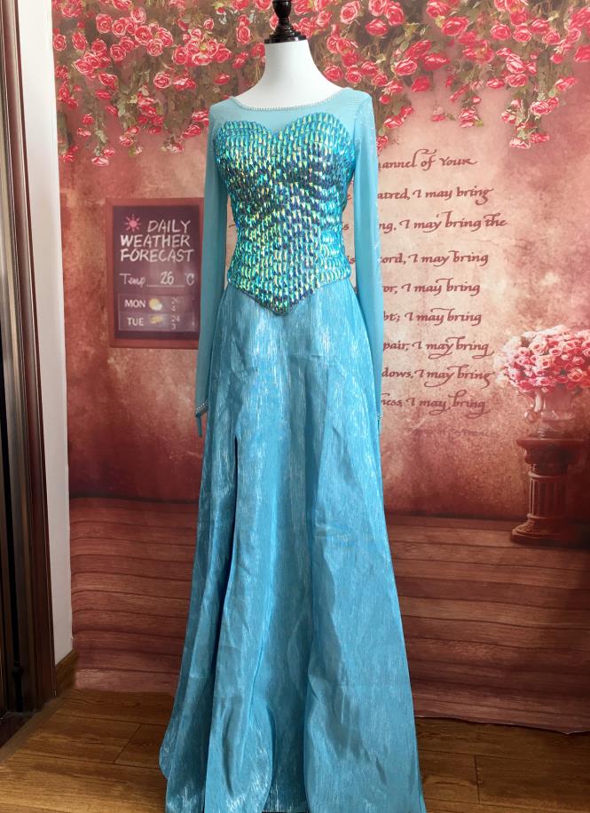 Princess Elsa Cosplay costume Elsa Cosplay Dress with cape